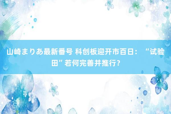 山崎まりあ最新番号 科创板迎开市百日： “试验田”若何完善并推行？