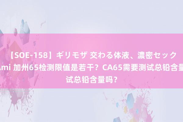 【SOE-158】ギリモザ 交わる体液、濃密セックス Ami 加州65检测限值是若干？CA65需要测试总铅含量吗？