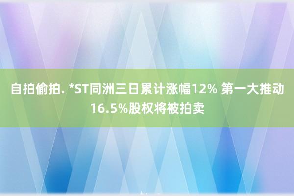 自拍偷拍. *ST同洲三日累计涨幅12% 第一大推动16.5%股权将被拍卖