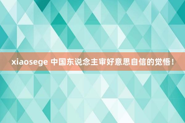 xiaosege 中国东说念主审好意思自信的觉悟！