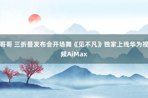 哥哥 三折叠发布会开场舞《见不凡》独家上线华为视频AiMax