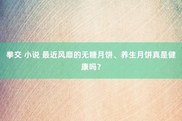 拳交 小说 最近风靡的无糖月饼、养生月饼真是健康吗？