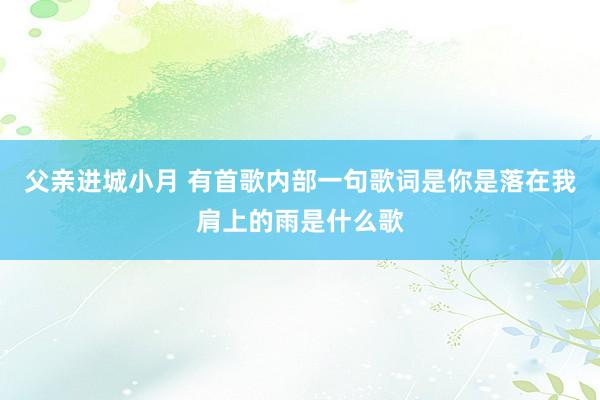 父亲进城小月 有首歌内部一句歌词是你是落在我肩上的雨是什么歌