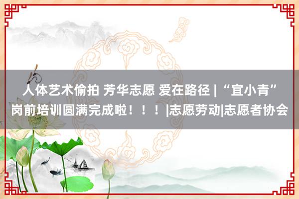 人体艺术偷拍 芳华志愿 爱在路径 | “宜小青”岗前培训圆满完成啦！！！|志愿劳动|志愿者协会